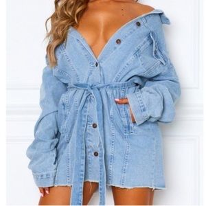 White Fox denim mini dress